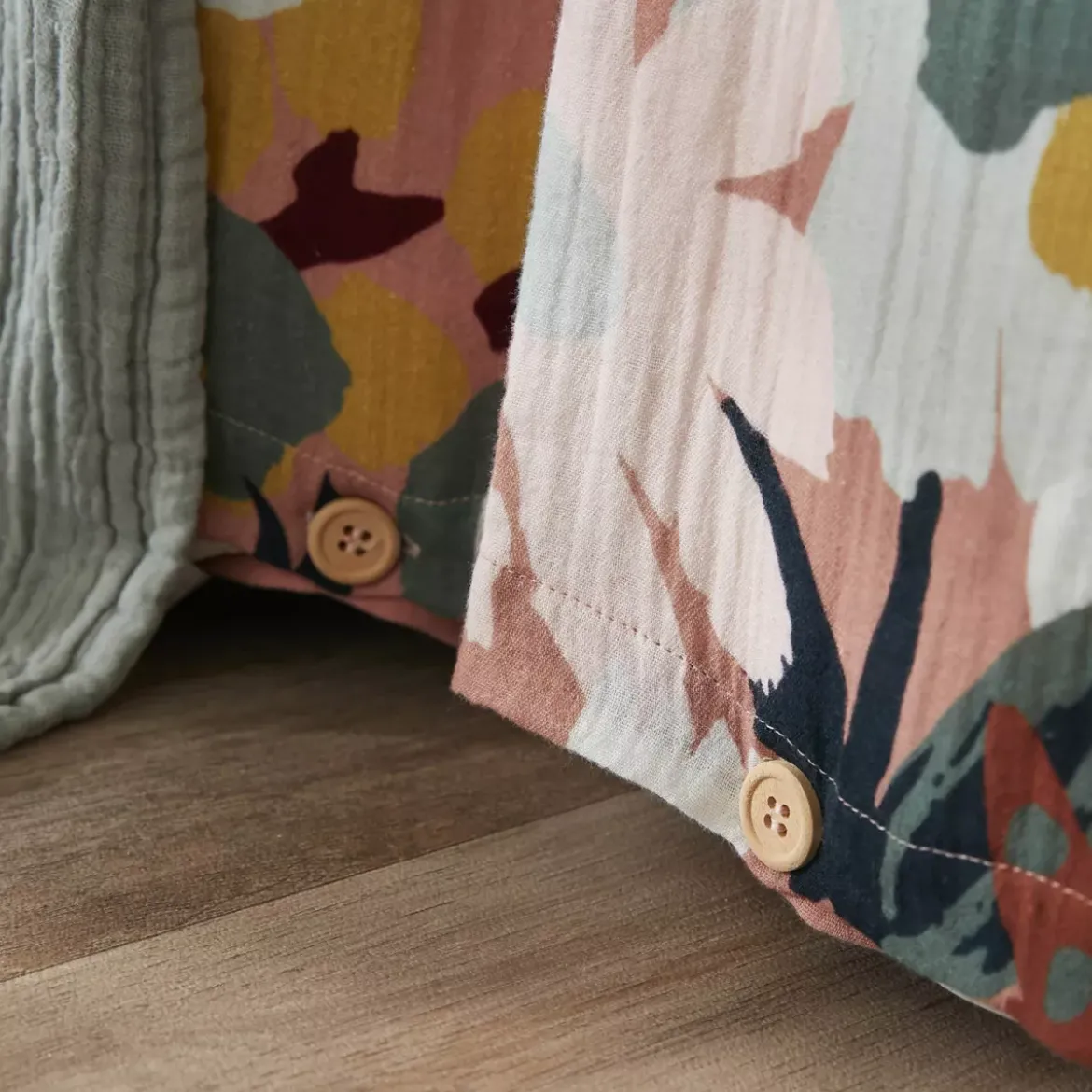 Copripiumino garza di cotone (260 x 240 cm) Azel Multicolore