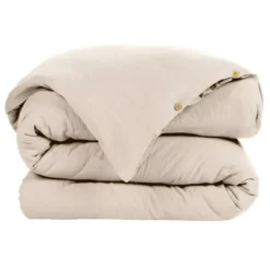 Copripiumino garza di cotone (140 x 200 cm) Gaïa Beige pampa