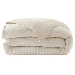 Copripiumino garza di cotone (260 x 240 cm) Gaïa vichy Beige