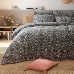 Copripiumino garza di cotone (240 cm) Constance Blu notte