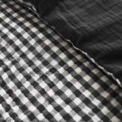 Copripiumino garza di cotone (200 x 200 cm) Gaïa vichy Nero