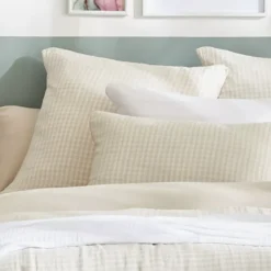 Copripiumino garza di cotone (280 x 240 cm) Gaïa vichy Beige