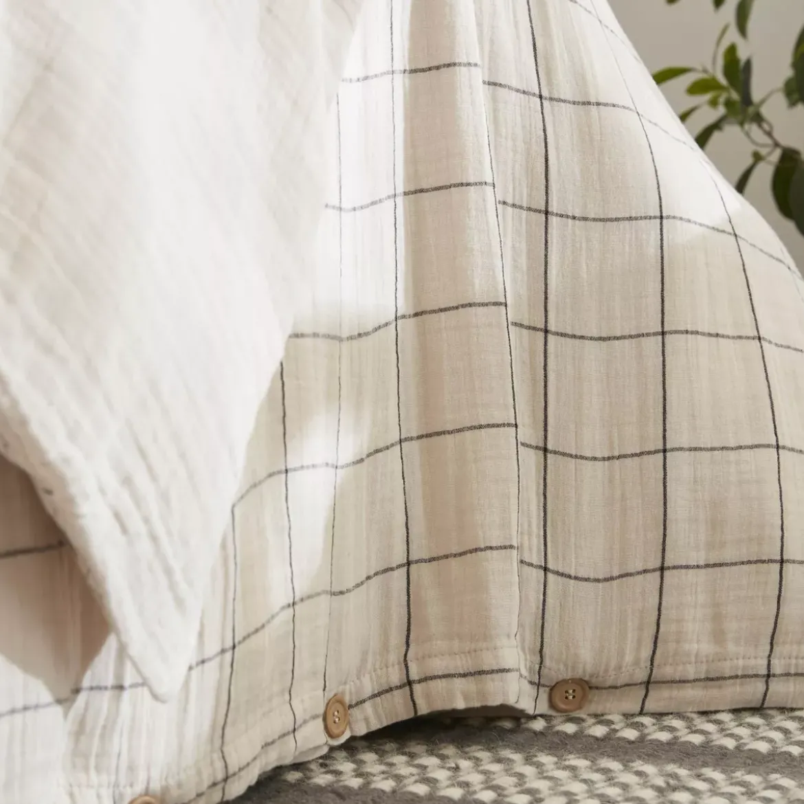 Copripiumino garza di cotone (140 x 200 cm) Gaïa Match Beige
