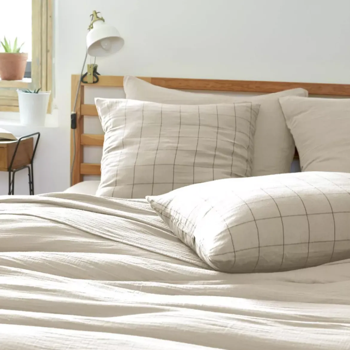 Copripiumino garza di cotone (240 x 220 cm) Gaïa Match Beige pampa