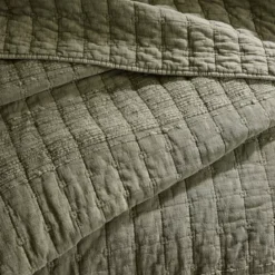 Copripiumino in cotone trapuntato (240 x 260 cm) Lena Rosmarino Verde