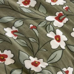Copripiumino in garza di cotone (200 x 200 cm) Gaïa margherita Verde rosmarino