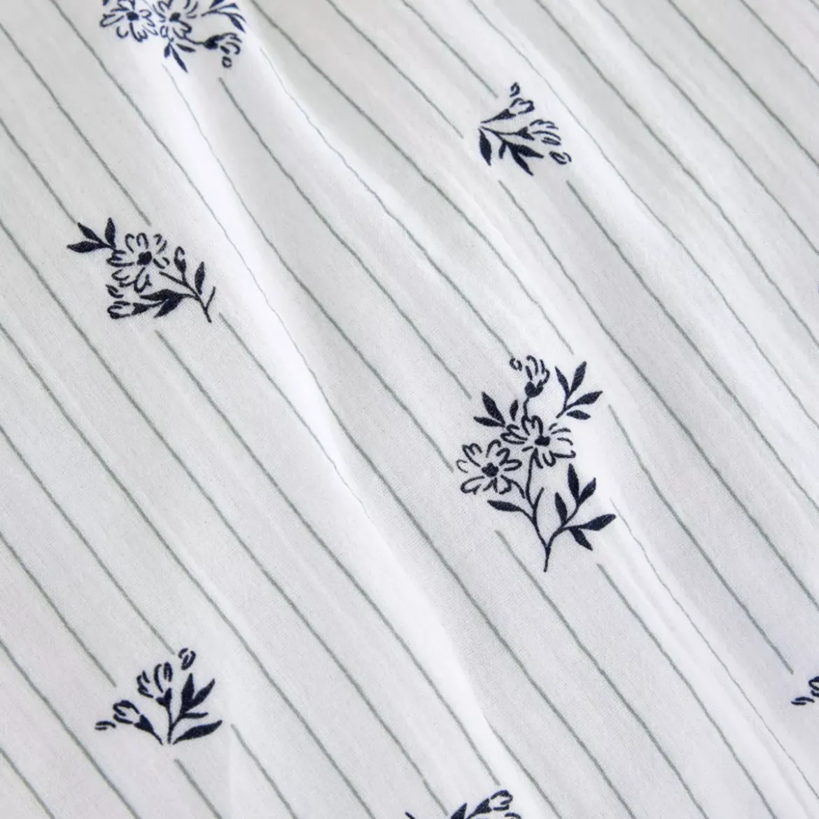 Copripiumino in garza di cotone reversibile (140 x 200 cm) Gaïa iris Blu