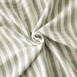 Copripiumino in garza di cotone (260 x 240 cm) Gaïa righe Verde eucalipto