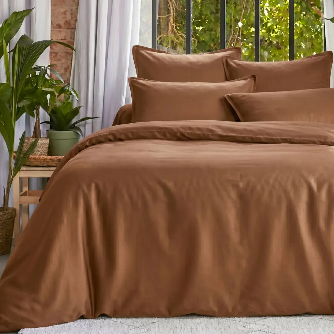 Copripiumino in lyocell Tencel lavato (280 x 240 cm) Olivia Cammello