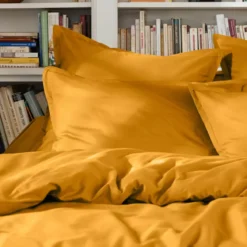 Copripiumino in percalle di cotone (280 x 240 cm) Cali Giallo senape