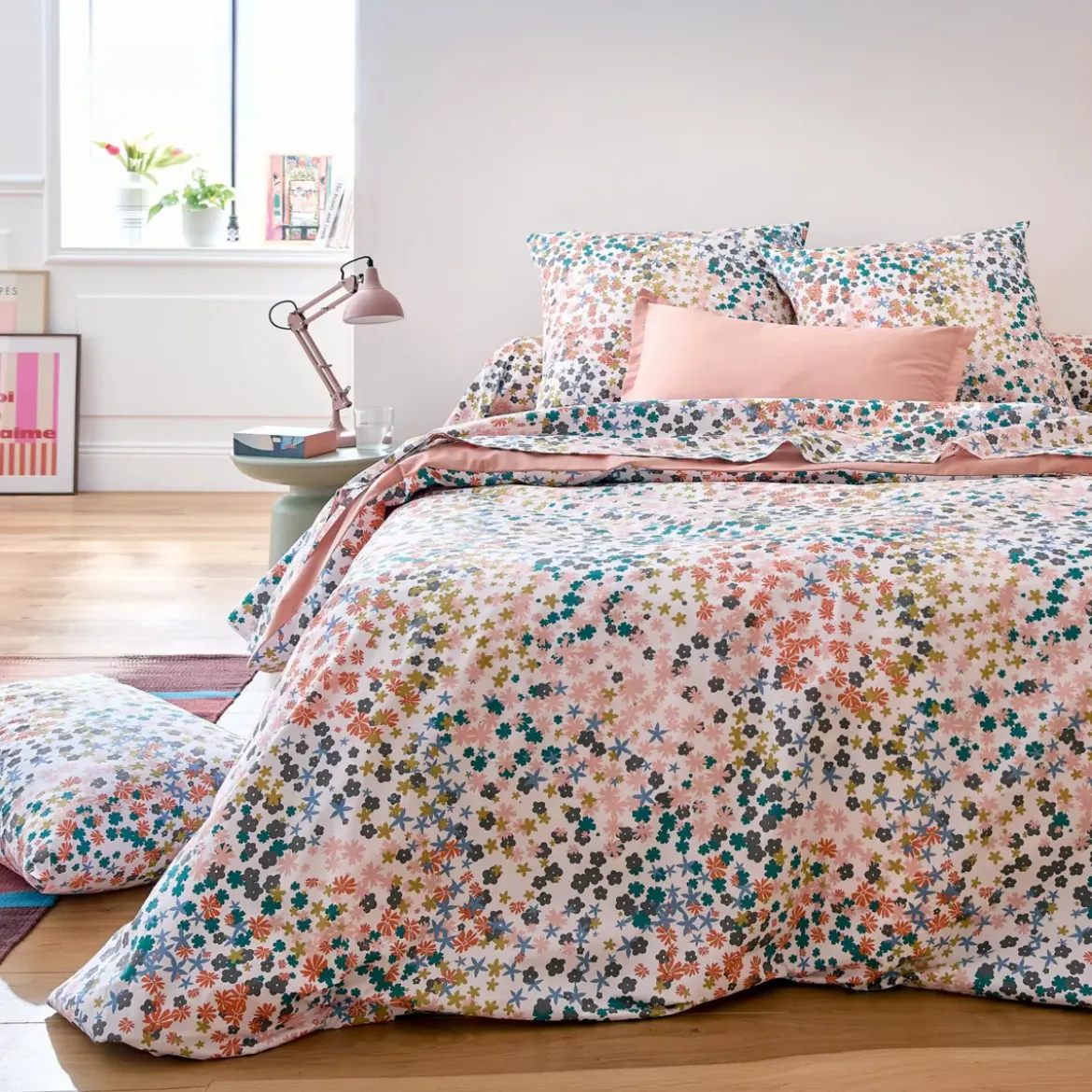 Copripiumino in percalle di cotone (280 x 240 cm) Lolita Multicolore