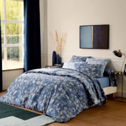 Copripiumino in percalle di cotone (280 x 240 cm) Eloïse Blu
