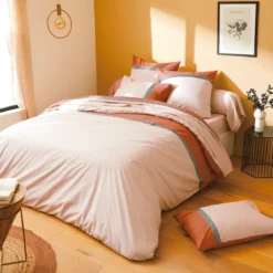 Copripiumino in percalle di cotone (200 x 200 cm) Macassar Cognac