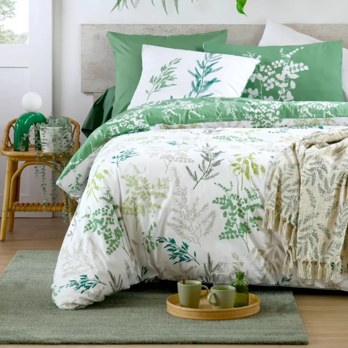 Copripiumino in percalle di cotone (240 x 220 cm) Sylvana Verde