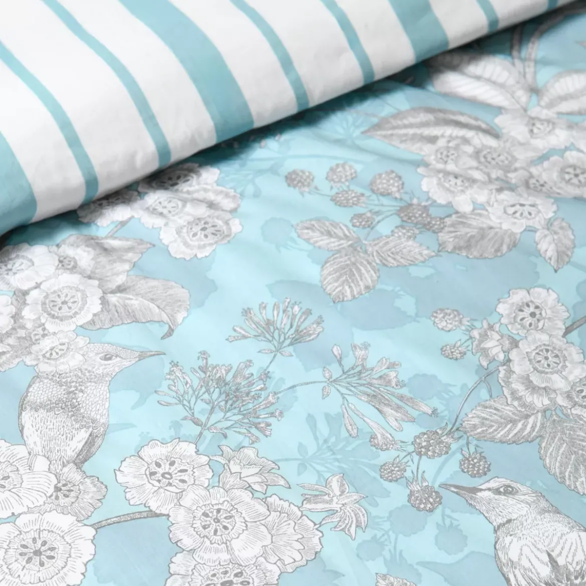Copripiumino in percalle di cotone (260 x 240 cm) Merula Blu