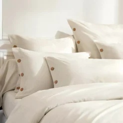 Copripiumino in percalle di cotone (260 x 240 cm) Diane Beige