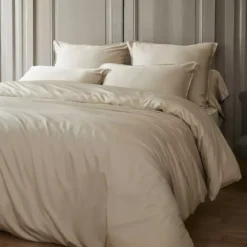 Copripiumino in raso di bambù (260 cm) Sienna Beige pampa