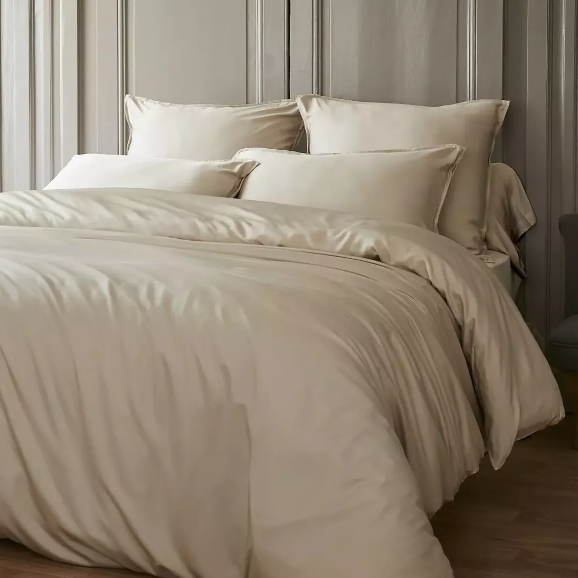 Copripiumino in raso di bambù (240 x 220 cm) Sienna Beige