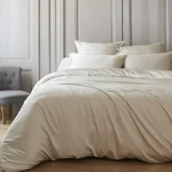 Copripiumino in raso di bambù (240 x 220 cm) Sienna Beige