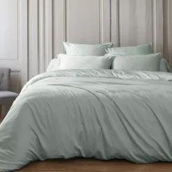 Copripiumino in raso di bambù (280 x 240 cm) Sienna Verde eucalipto