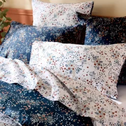 Copripiumino in raso di cotone (280 x 240 cm) Lilou Blu navy