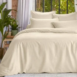 Copripiumino lyocell Tencel™ lavato (240 x 220 cm) Olivia Beige pampa