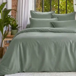 Copripiumino lyocell Tencel™ lavato (280 x 240 cm) Olivia Verde eucalipto