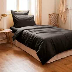 Copripiumino percalle di cotone (140 cm) Cali Nero