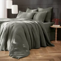 Copripiumino quadrupla garza di cotone (200 x 200 cm) Victoria x Gaïa Verde rosmarino