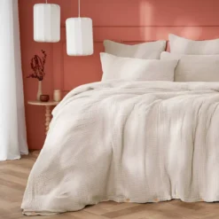 Copripiumino quadrupla garza di cotone (240 x 220 cm) Victoria x Gaïa Beige pampa