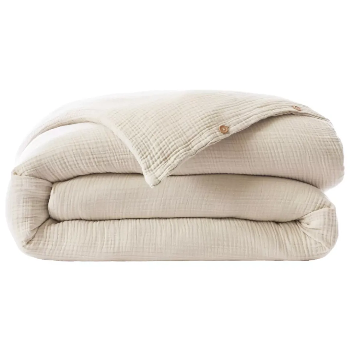 Copripiumino quadrupla garza di cotone (240 x 220 cm) Victoria x Gaïa Beige pampa