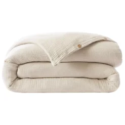 Copripiumino quadrupla garza di cotone (280 x 240 cm) Victoria x Gaïa Beige pampa