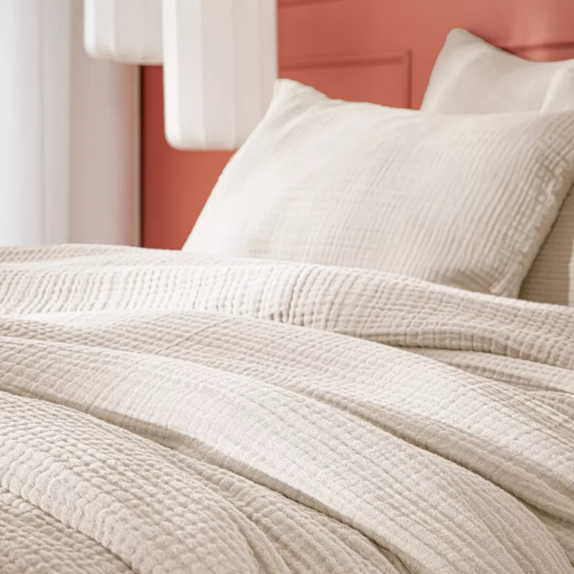 Copripiumino quadrupla garza di cotone (280 x 240 cm) Victoria x Gaïa Beige pampa