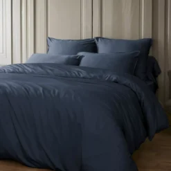 Copripiumino raso di bambù (280 x 240 cm) Sienna Blu notte