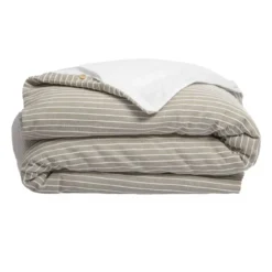 Copripiumino reversibile in cotone texturizzato e percale (200 x 200 cm) Alice Ecru