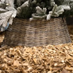 Coprivaso albero di Natale in vimini (D57 cm) Salice intrecciato Grigio invecchiato