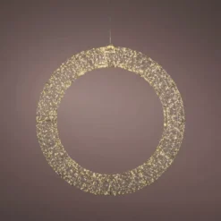 Corona di Natale Gigante luminosa Micro 1800 LED (D116 cm) Scintilli Argento e bianco caldo