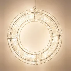 Corona di Natale luminosa 500 micro LED (D38 cm) Star Light Argento e bianco caldo