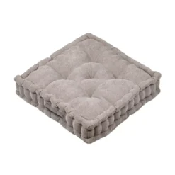 Cuscino da pavimento quadrato in velluto (45 x 45 cm) Dandy Tortora