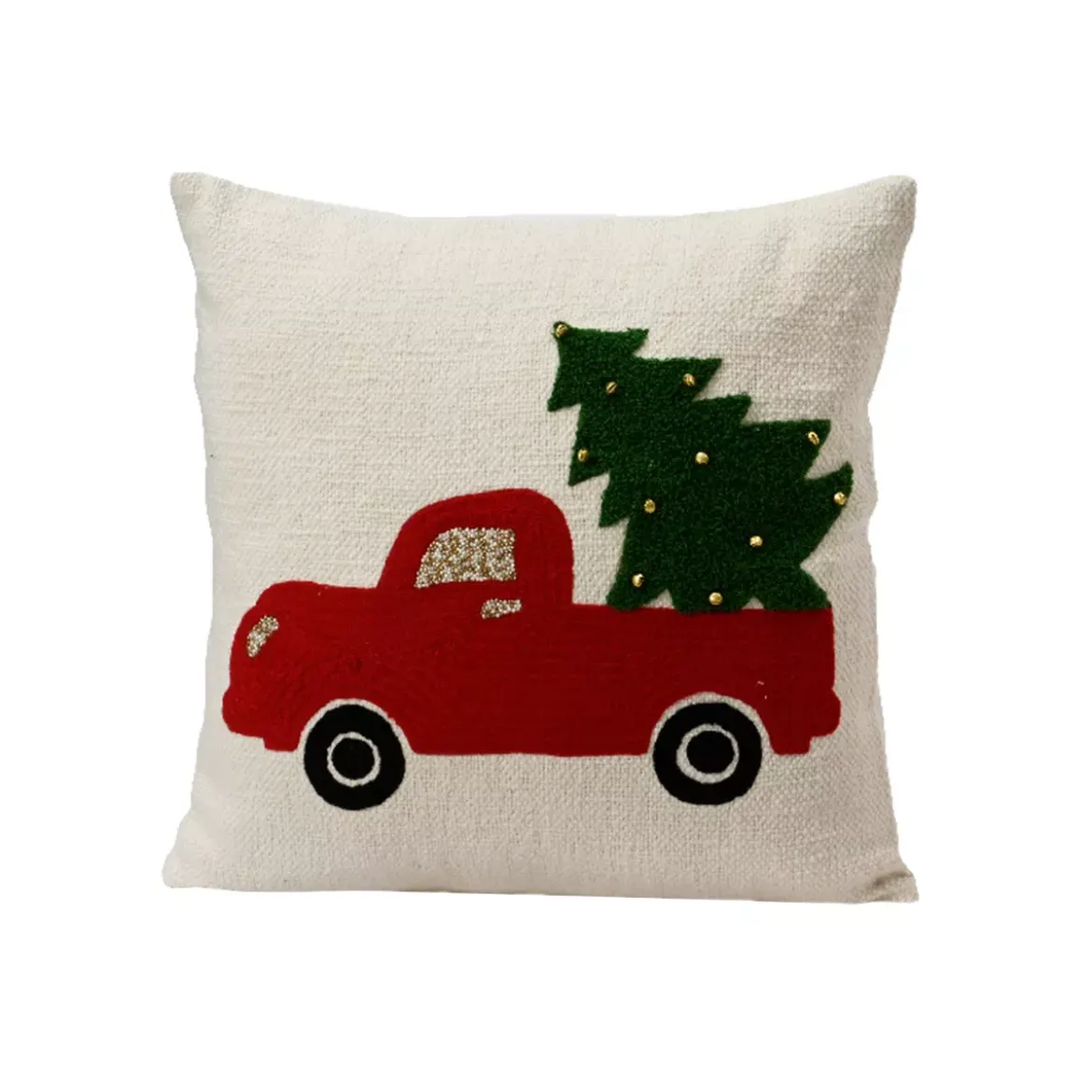 Cuscino di Natale quadrato in cotone (45 x 45 cm) Allegro Furgoncino
