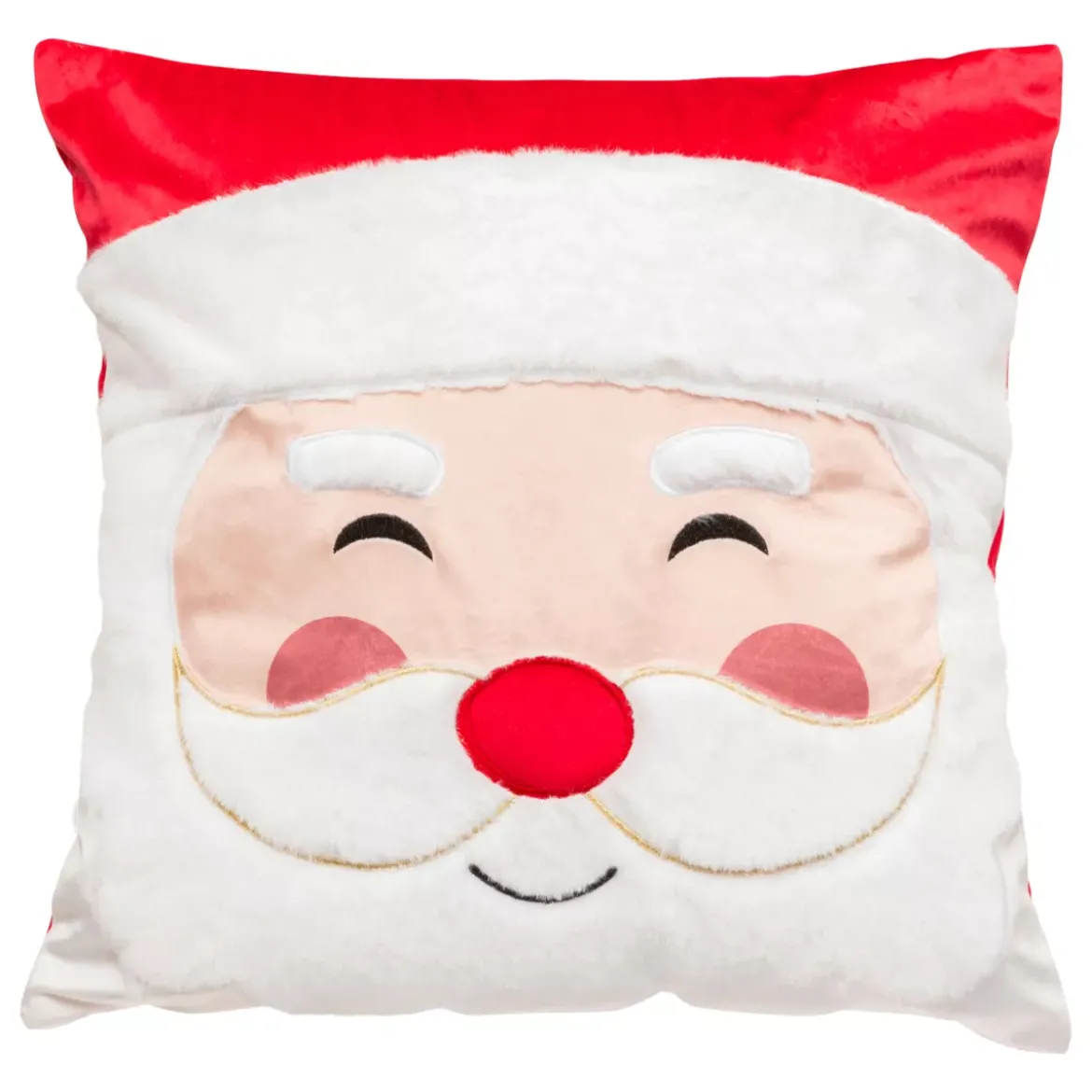 Cuscino natalizio quadrato (40 x 40 cm) Buon Natale Bianco e rosso