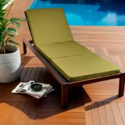 Cuscino per lettino prendisole sfoderabile (190 x 60 cm) Sunset Verde oliva