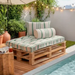 Cuscino per pallet da esterno rettangolare (120 x 80 cm) Nautira Verde