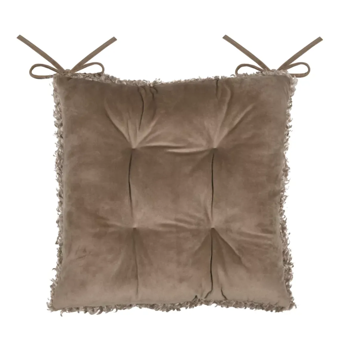 Cuscino per sedia quadrato bouclé (38 x 38 cm) Cosylife Tortora