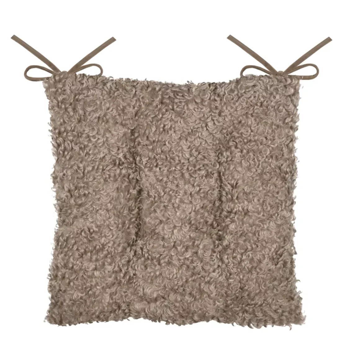 Cuscino per sedia quadrato bouclé (38 x 38 cm) Cosylife Tortora