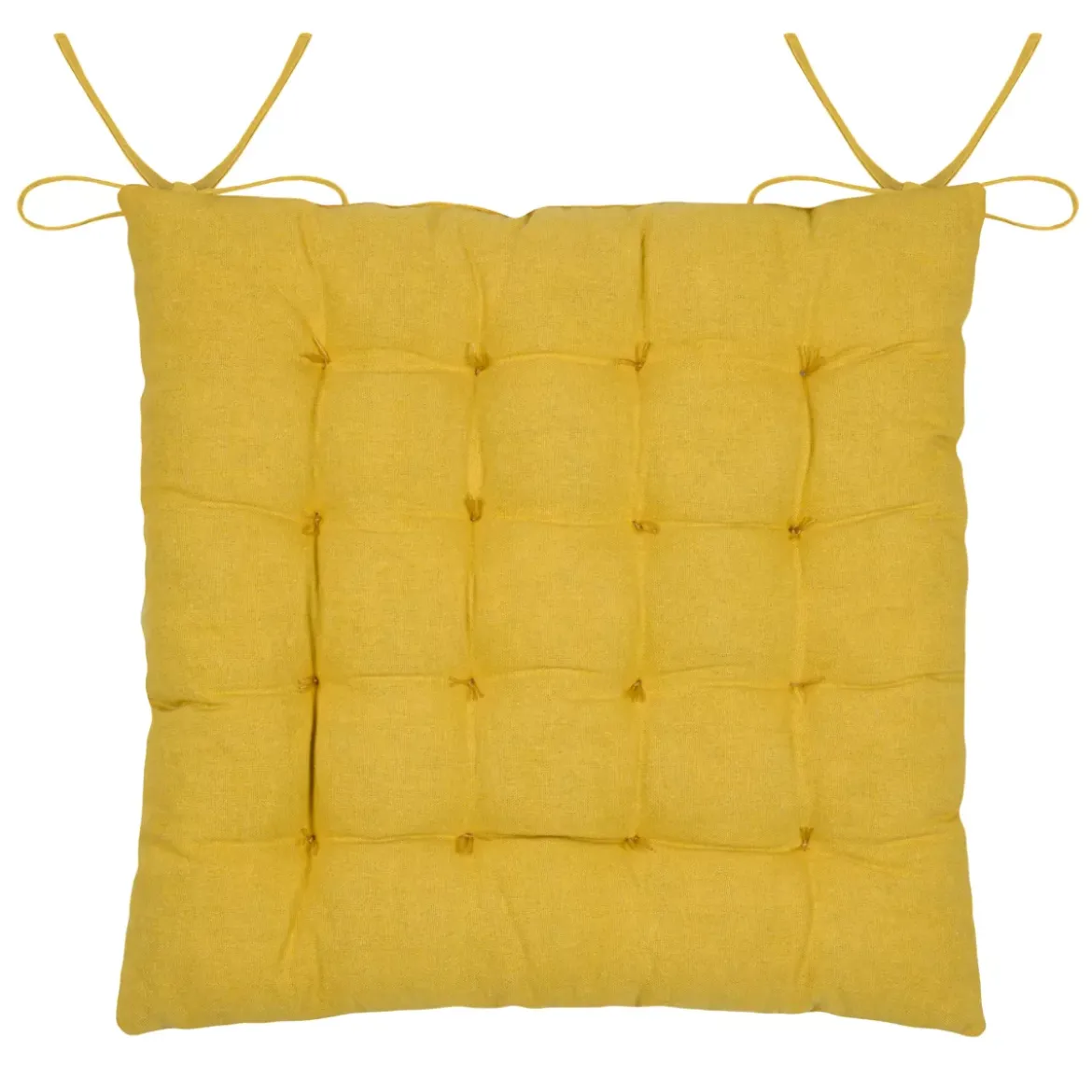 Cuscino per sedia quadrato in cotone (38 x 38 cm) Camille Giallo senape