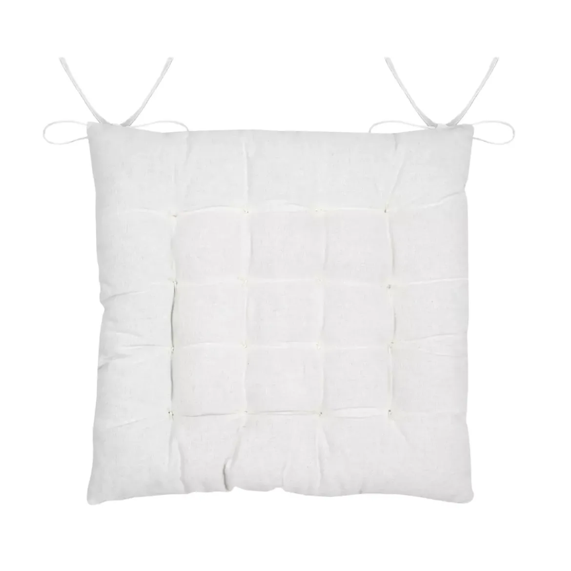 Cuscino per sedia quadrato in cotone (38 x 38 cm) Blokken Ecru