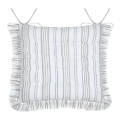 Cuscino per sedia quadrato in cotone (38 x 38 cm) Joséphine Ecrù