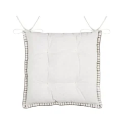 Cuscino per sedia quadrato in velluto (38 x 38 cm) Landry Beige