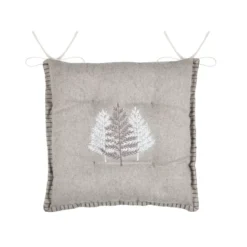 Cuscino per sedia quadrato in velluto (38 x 38 cm) Landry Beige
